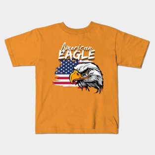 Eagle with American Flag Kids T-Shirt